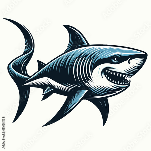 fierce shark vector image