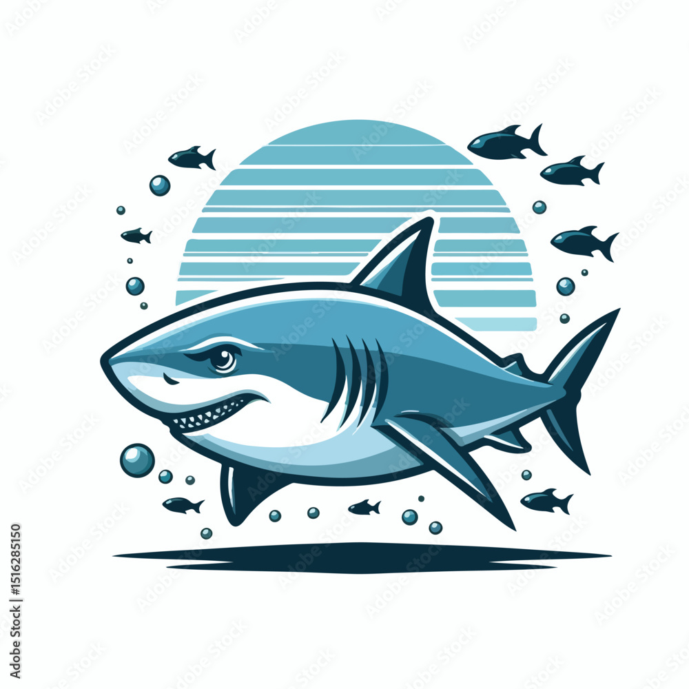 Obraz premium fierce shark vector image