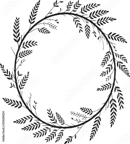 Floral design logo element. floral border, frame corners 