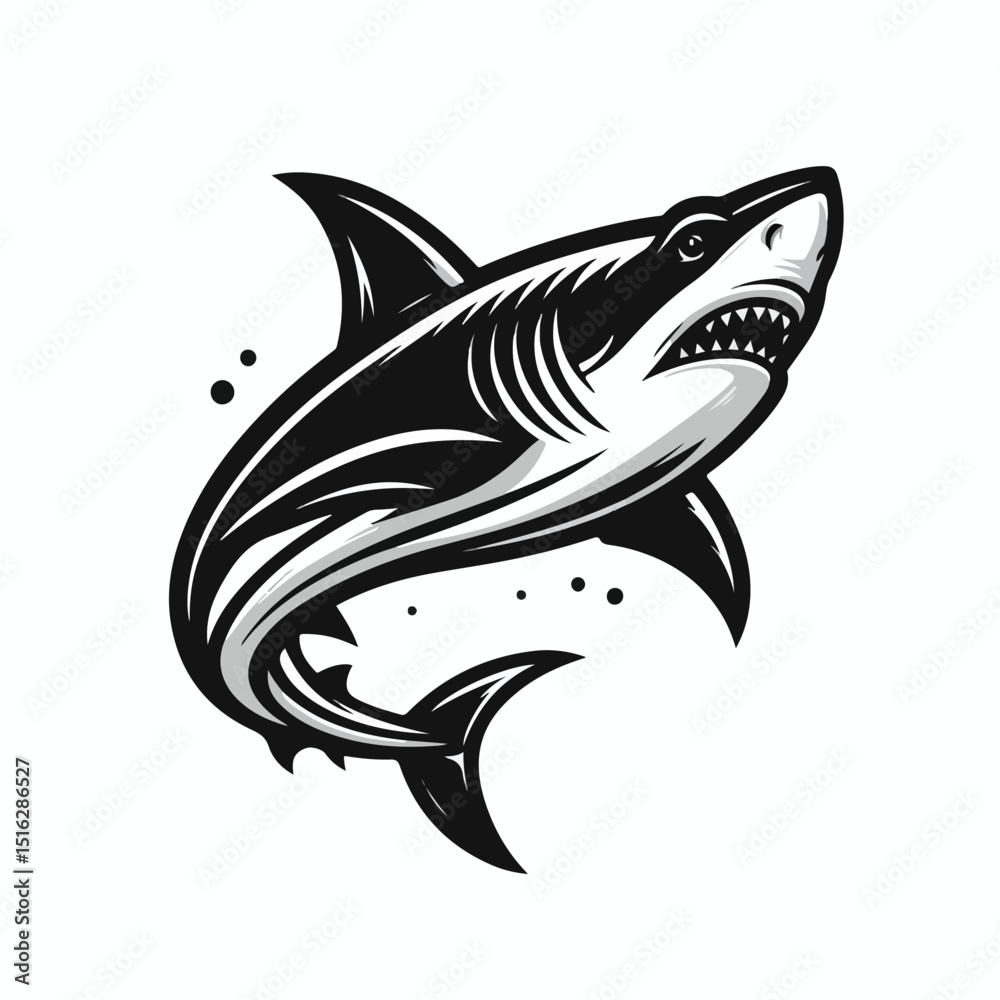 Obraz premium fierce shark vector image