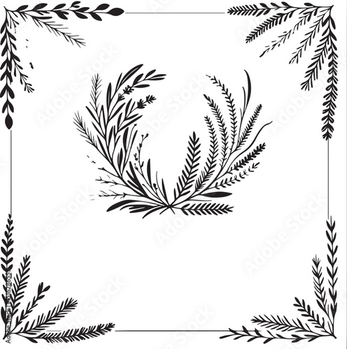Floral design logo element. floral border, frame corners 