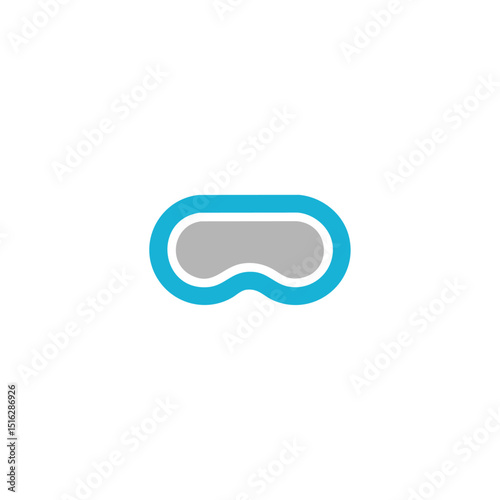 Diving goggles icon logo flat vector design