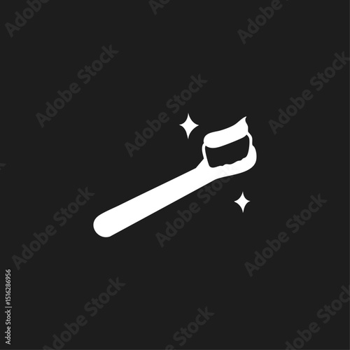 Toothbrush icon logo flat vector design