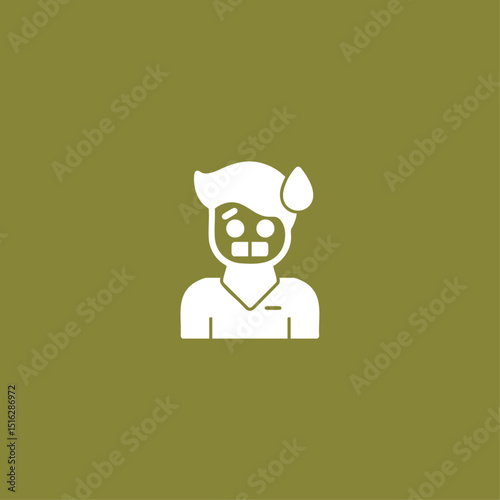 Confused icon logo flat vector design