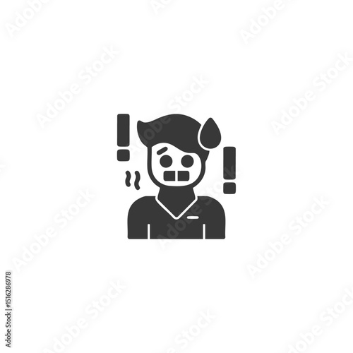 Anxiety icon logo flat vector design