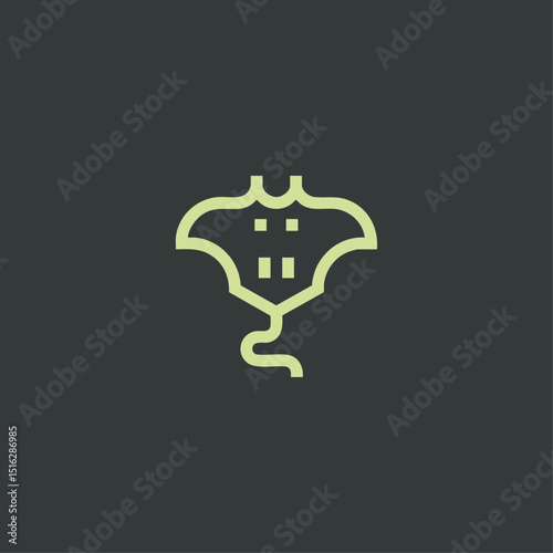 Manta ray fish icon logo flat vector design
