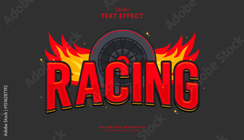 decorative red racing editable text effect design