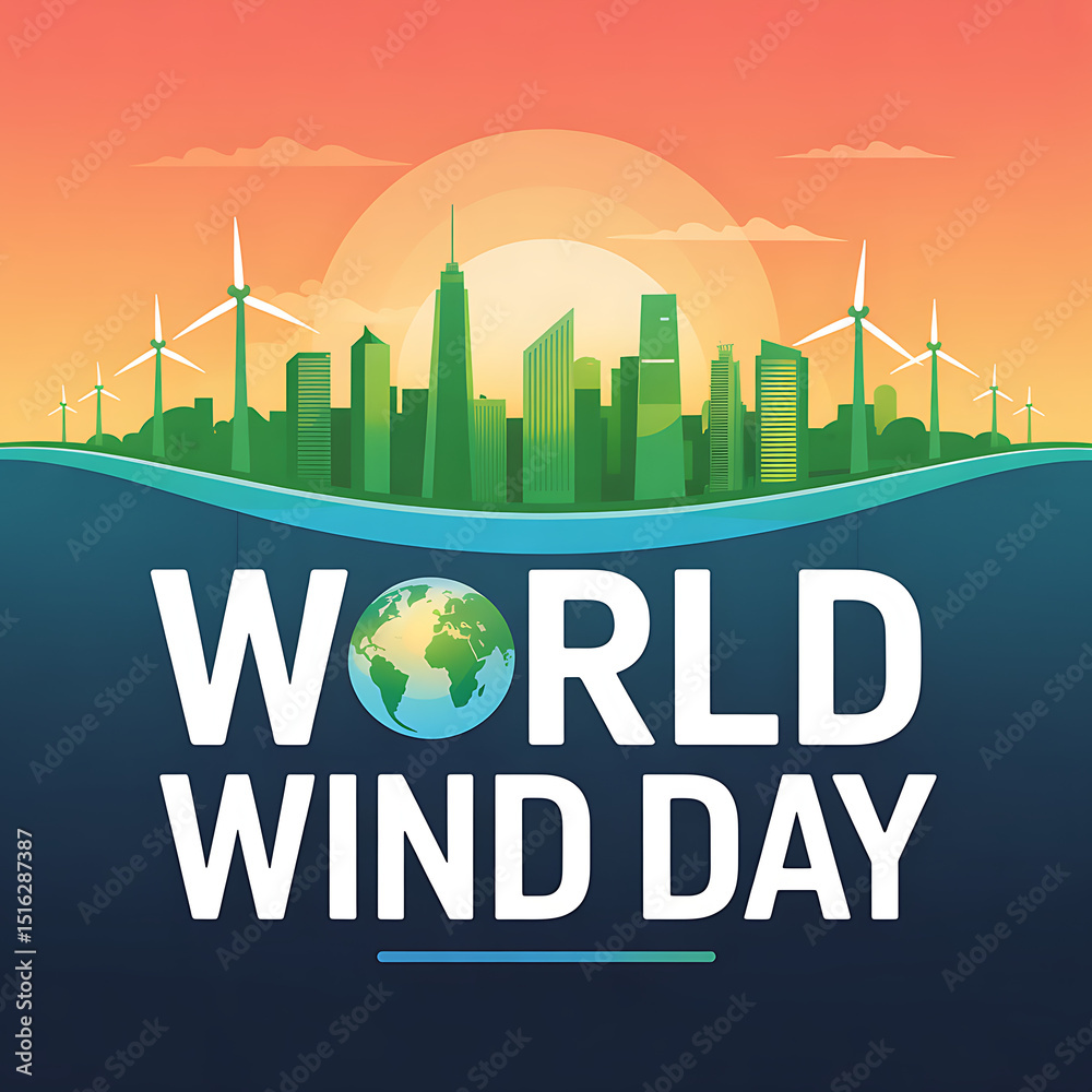 Fototapeta premium World Wind Day Story Energy