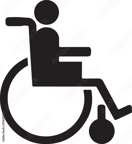 handicapped access sign or symbol flat icon	