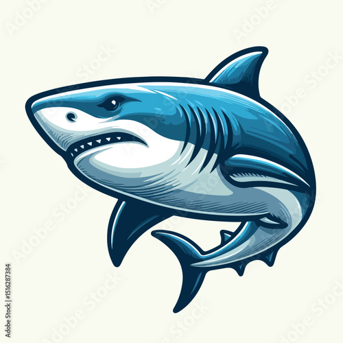 fierce shark vector image