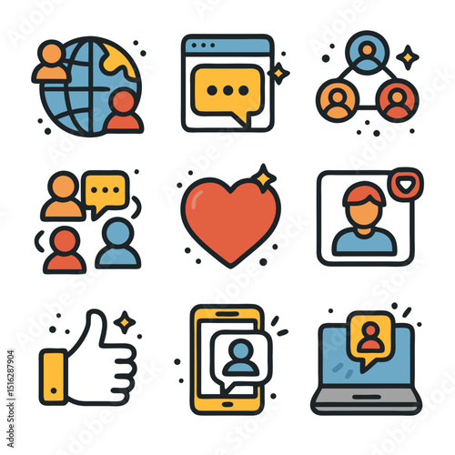 Social media icons for design projects. Ideal for website banners, digital advertising, app interfaces, and social media posts.