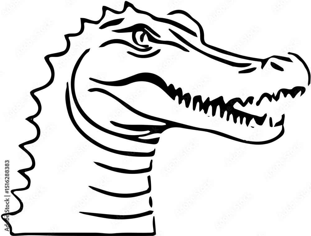 Naklejka premium cartoon crocodile head isolated
