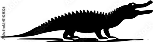 silhouette of a crocodile 