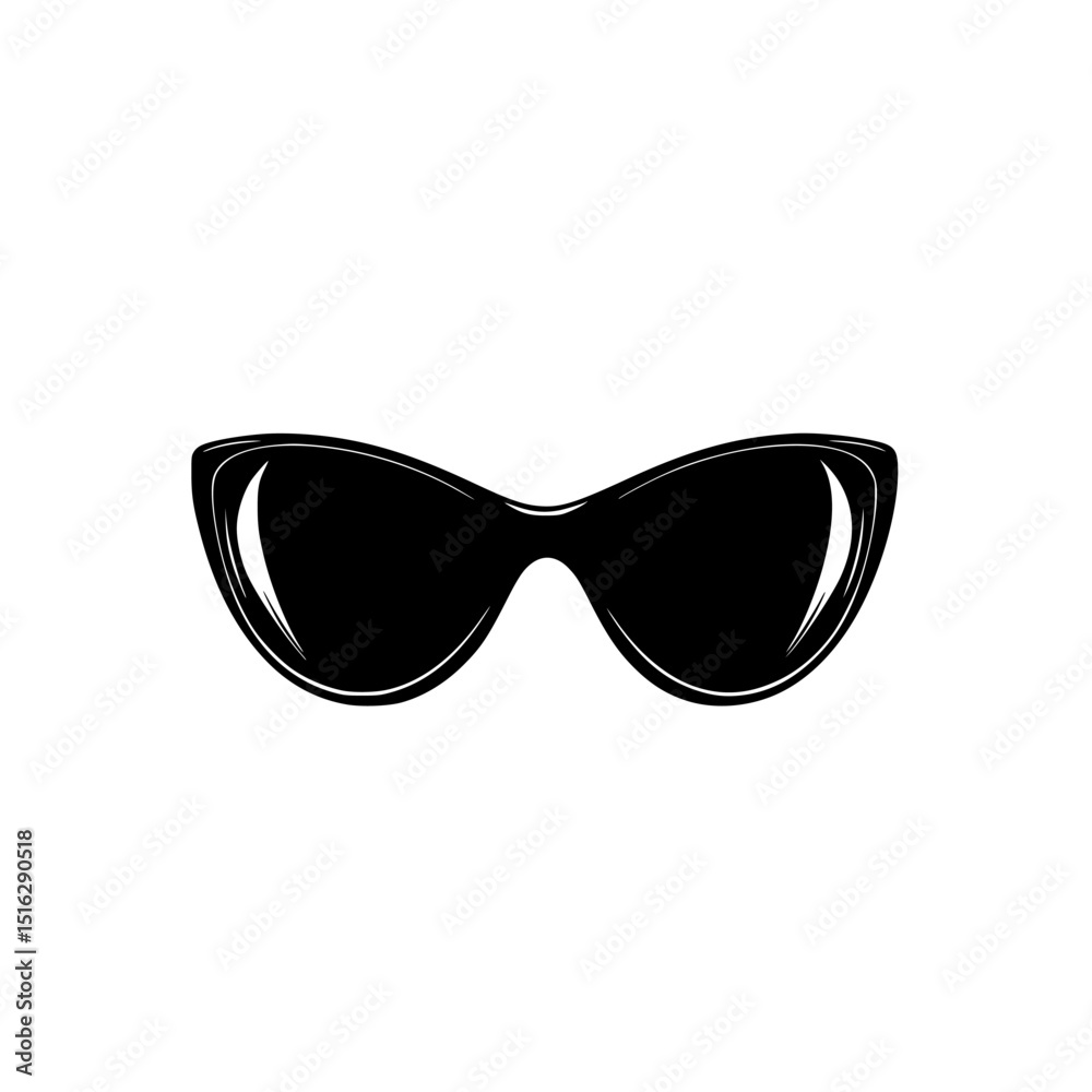 Fototapeta premium Stylish cat-eye sunglasses icon in bold, sleek design for fashion branding and marketing materials