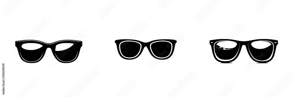 Fototapeta premium Stylish collection of black sunglasses icons for fashion and design use