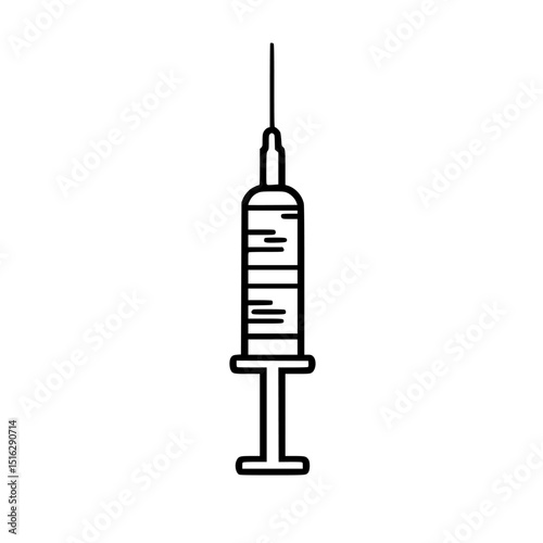 Syringe icon representing healthcare and medical procedures for vaccination and treatment options