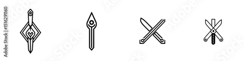 Minimalist icon set featuring tools for writing, crafting, and design with a clean and modern aesthetic