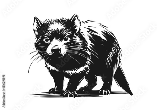 Tasmanian devil hand drawn sketch vector illustration