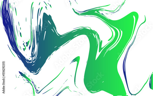Abstract fluid art composition featuring dynamic swirls of green, blue, and white. Marbled, liquid-like texture with smooth curves and flowing gradients. Expressive and modern, evoking motion.