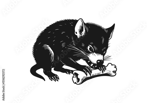 Tasmanian devil hand drawn sketch vector illustration