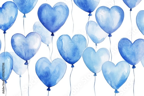 Heart-shaped balloons in shades of blue (1)