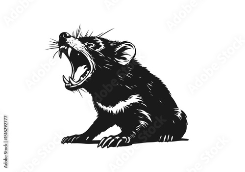 Tasmanian devil hand drawn sketch vector illustration