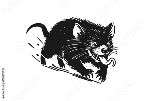 Tasmanian devil hand drawn sketch vector illustration