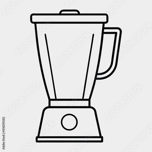 Line art of a blender on the white background.14.eps