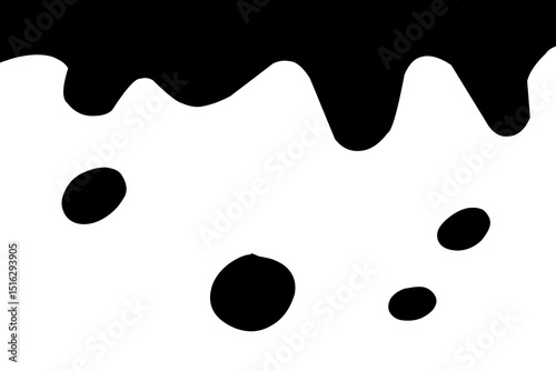 Black Liquid vector paint drops. Flowing, spilled, drop, splash, leak concept vector. ink drip and black Melt Drips. vector illustration