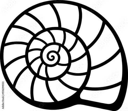 Nautilis shell spiral ocean sea life design