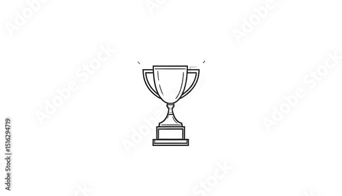 Winners Trophy Sketch Illustration.
