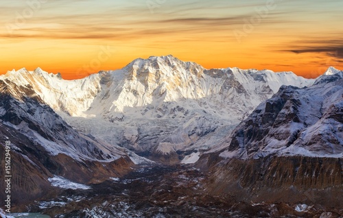 Morning panoramic view of Mount Annapurna 1