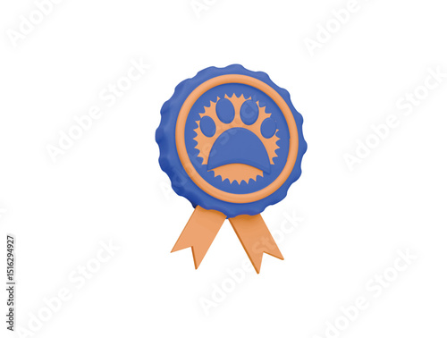 pet badge icon 3d illustration render