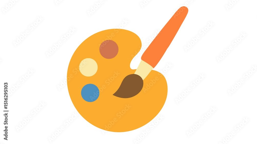 Artistic inspiration logo in cartoon animation. Animated ink paintbrush icon. Creative idea symbol. Alpha channel. Seamless looping. Artistic inspiration logo in cartoon animation. Animated ink paintbrush icon. Creative idea symbol. Alpha channel. Seamless looping.