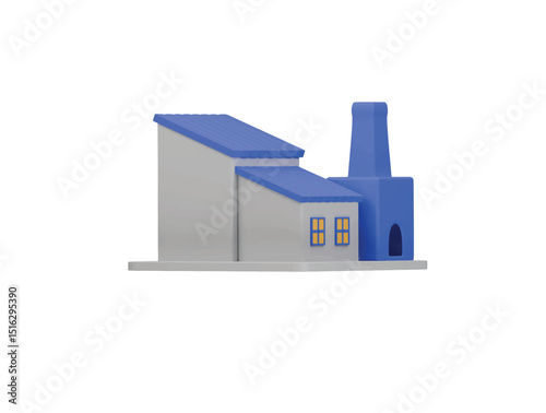 factory icon 3d illustration render