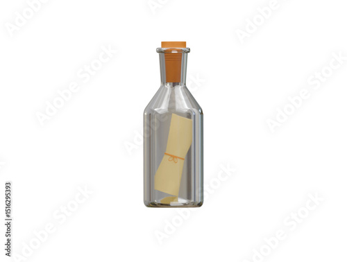 message bottle icon 3d illustration render