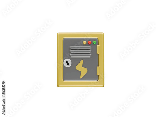 electrical panel box icon 3d illustration render