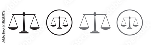 scales of justice icon set vector, balance scale silhouette, balance scale vector icon