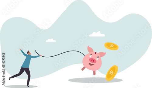 Best investment, money working for you or mutual fund return, savings or wealth management, searching for yield.character for design.