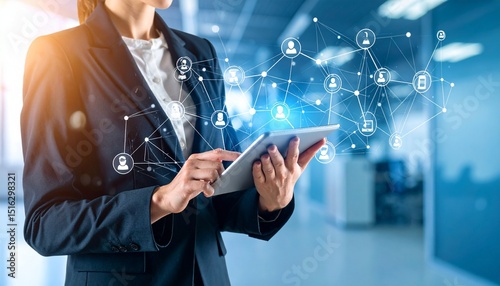 Business innovation technology using tablet computer.