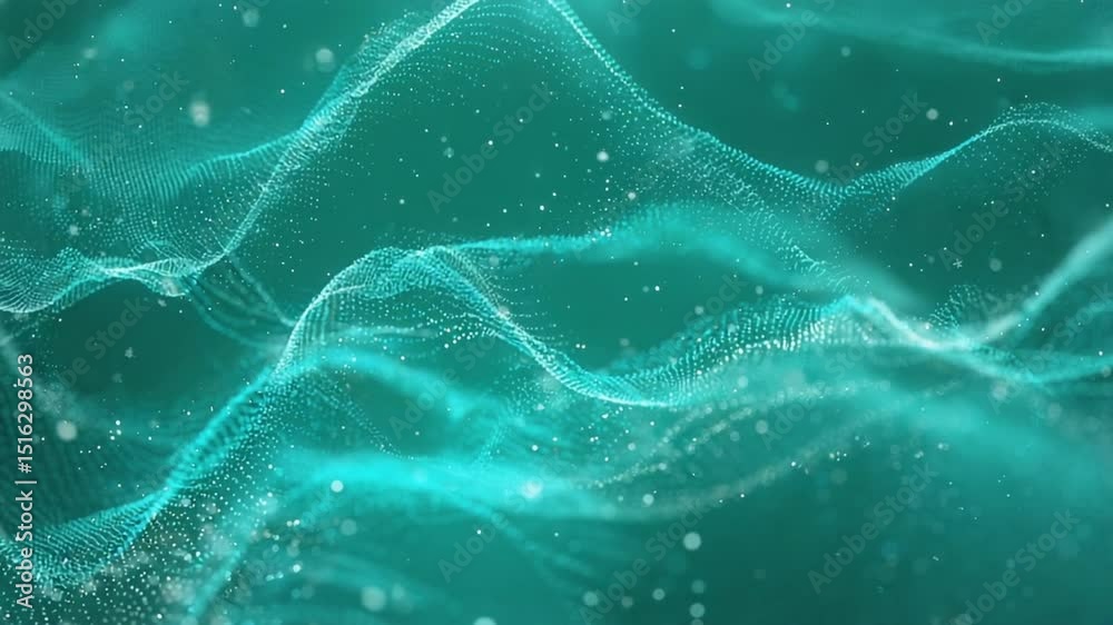 An abstract green space soft, fluid waves dimensional fabric subtle ripples light layers of transparent green mist, soft focus edges, glowing gridlines distance, inspired by futuristic zen minimalism