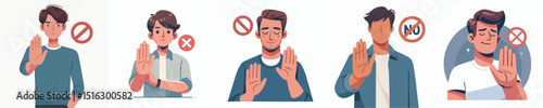 vector male gesture refusing