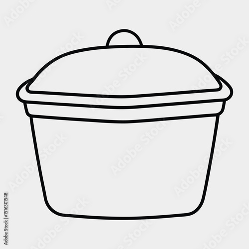 line art of a food storage container on the white background.eps