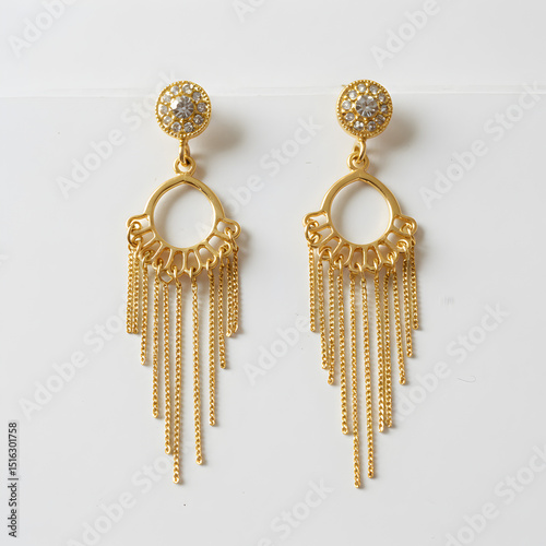 Elegant Gold Chain Earrings: Crystal Drop Dangle Jewelry