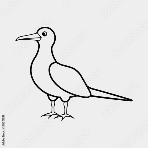 line art of a frigatebird on the white background 01.eps