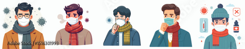 flu man vector