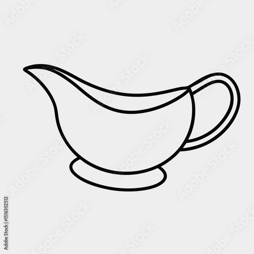 line art of a gravy-boat on the white background 02.eps