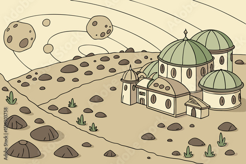 asteroid belt, desert eco-city