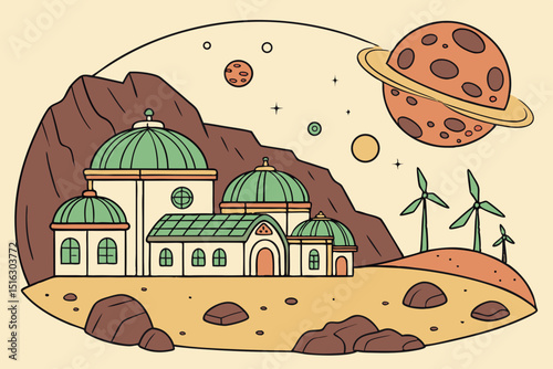 asteroid belt, desert eco-city