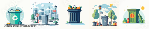 Vector of a trash bin.